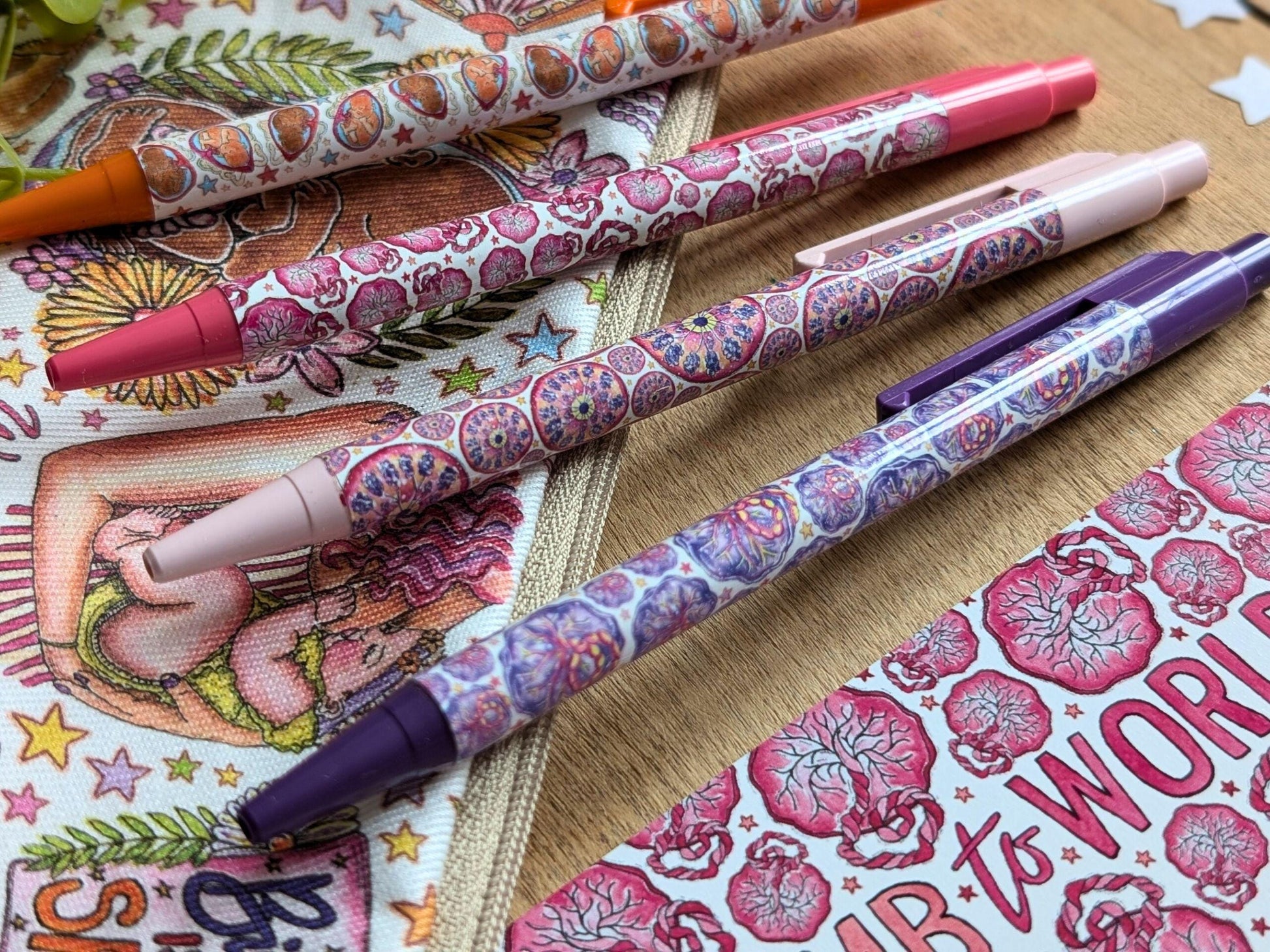 Doula Pen Set | Birthkeeper & OBGYN Pens | Placenta, Breastfeeding Student Midwife Stationery and Pregnancy Gift Ideas