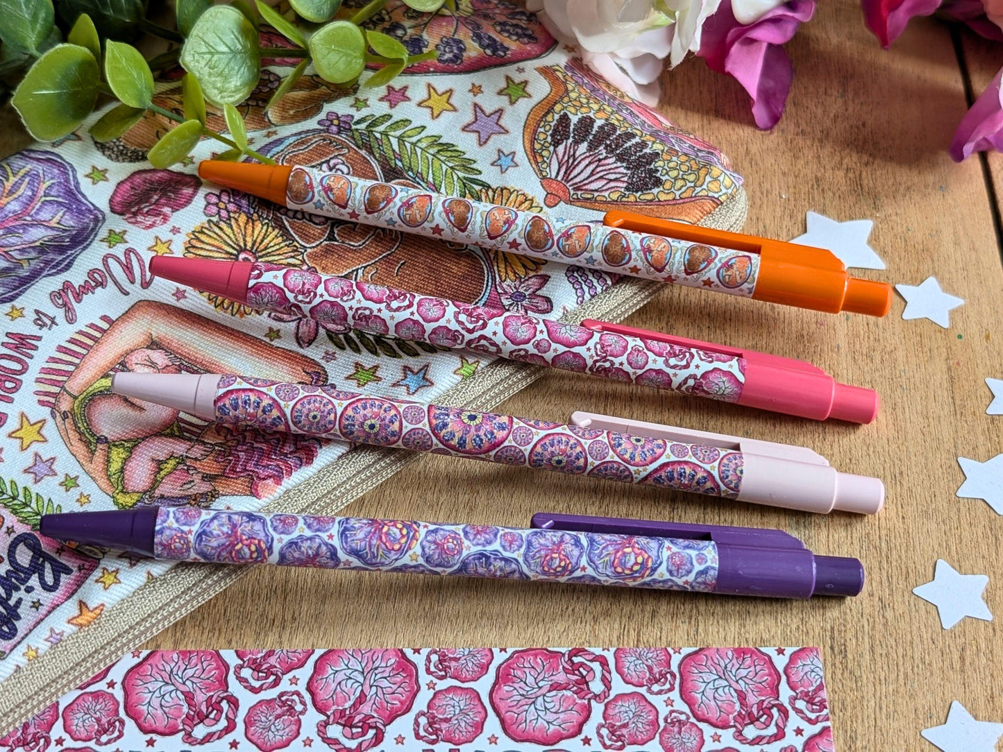Doula Pen Set | Birthkeeper & OBGYN Pens | Placenta, Breastfeeding Student Midwife Stationery and Pregnancy Gift Ideas