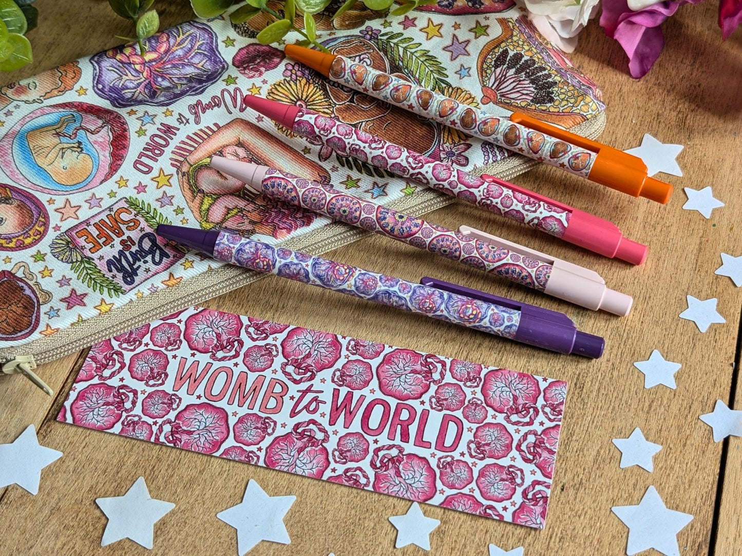 Doula Pen Set | Birthkeeper & OBGYN Pens | Placenta, Breastfeeding Student Midwife Stationery and Pregnancy Gift Ideas