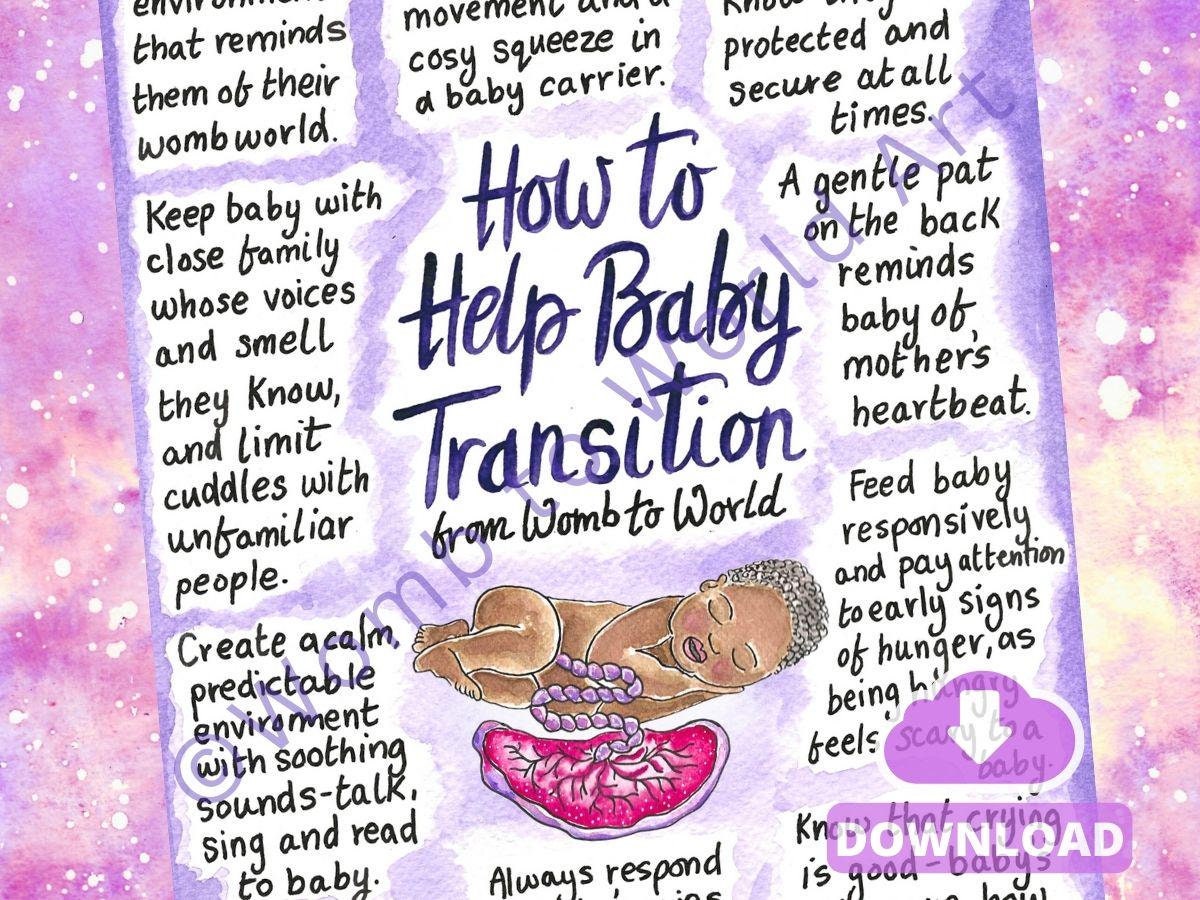 Newborn Transition PDF Handout: How to Help Baby, Doula Download Tools (PDF Download)