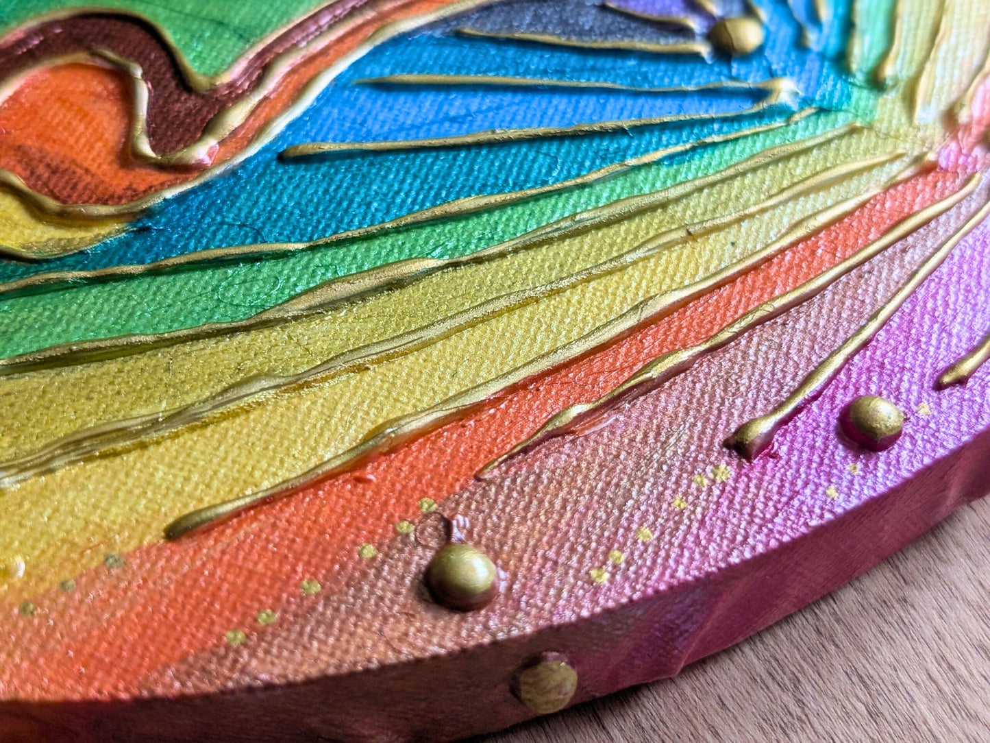 Yoni Art Acrylic 3D Canvas Painting | Rainbow Chakra Vulva Hot Glue Acrylic | Divine Feminine Art