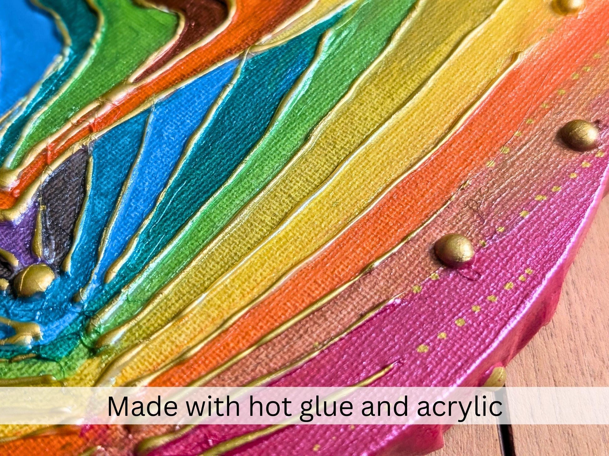 Yoni Art Acrylic 3D Canvas Painting | Rainbow Chakra Vulva Hot Glue Acrylic | Divine Feminine Art