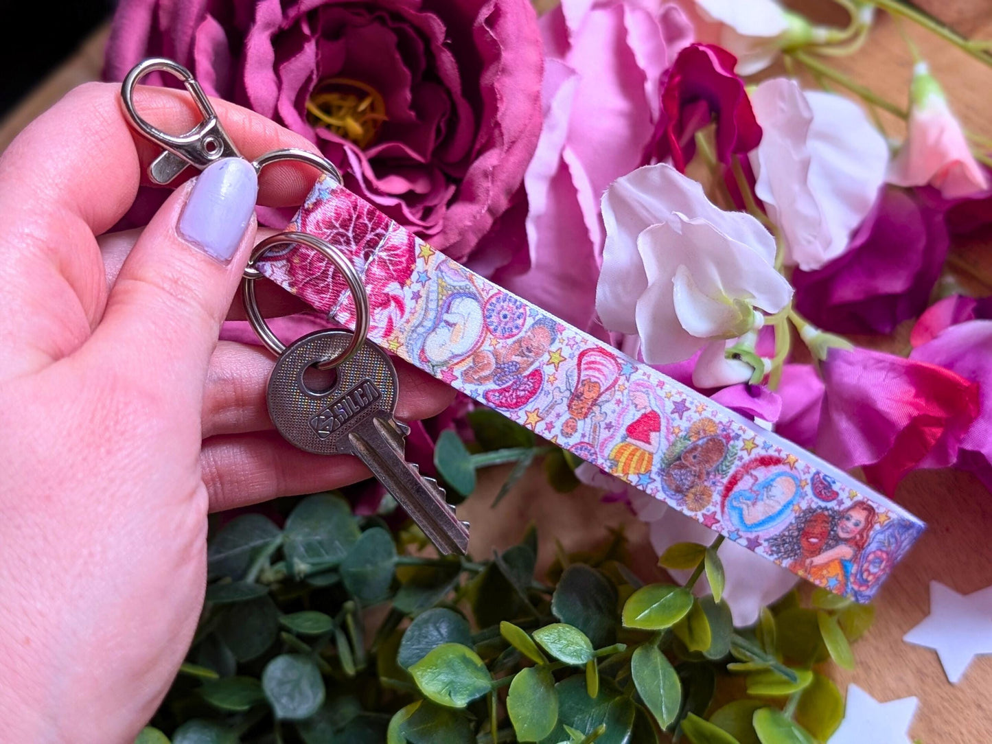 Pregnancy Art Key Fob Wrist Strap