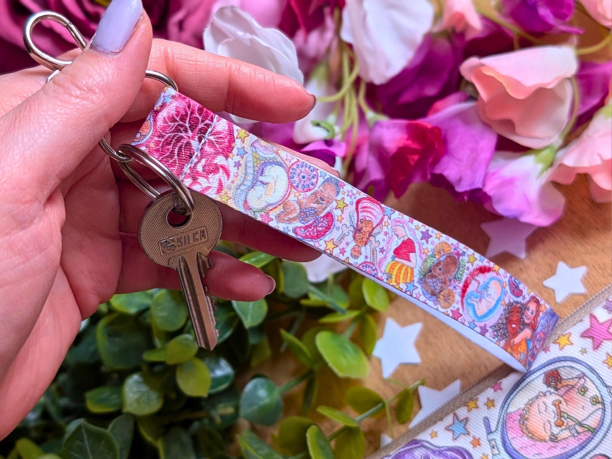Pregnancy Art Key Fob Wrist Strap