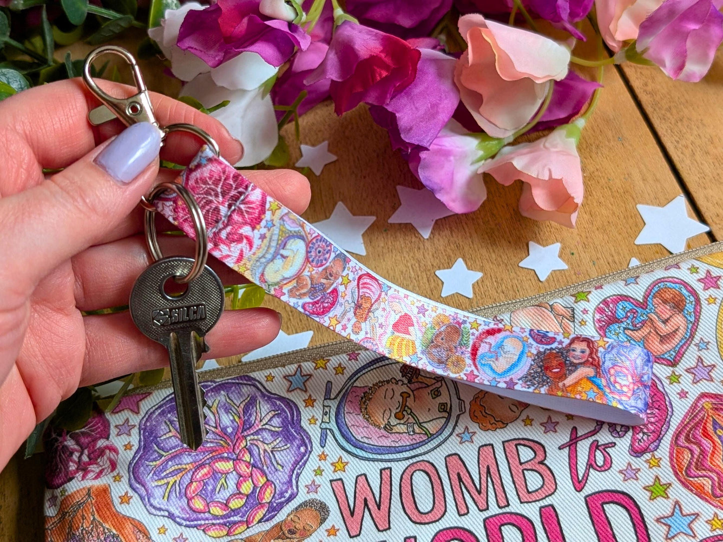 Pregnancy Art Key Fob Wrist Strap