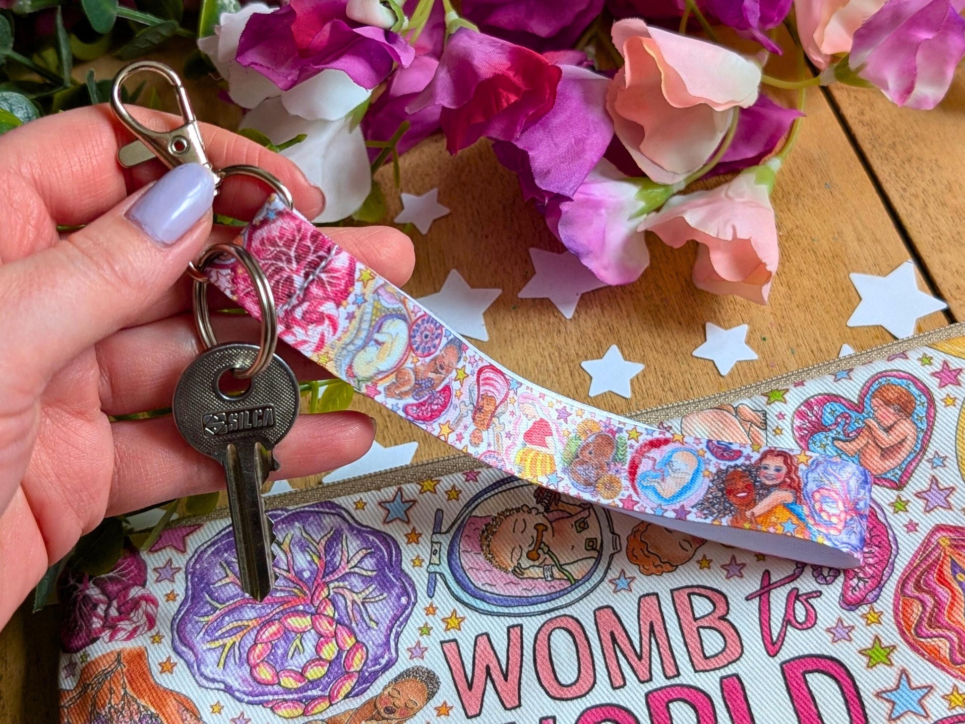 Pregnancy Art Key Fob Wrist Strap