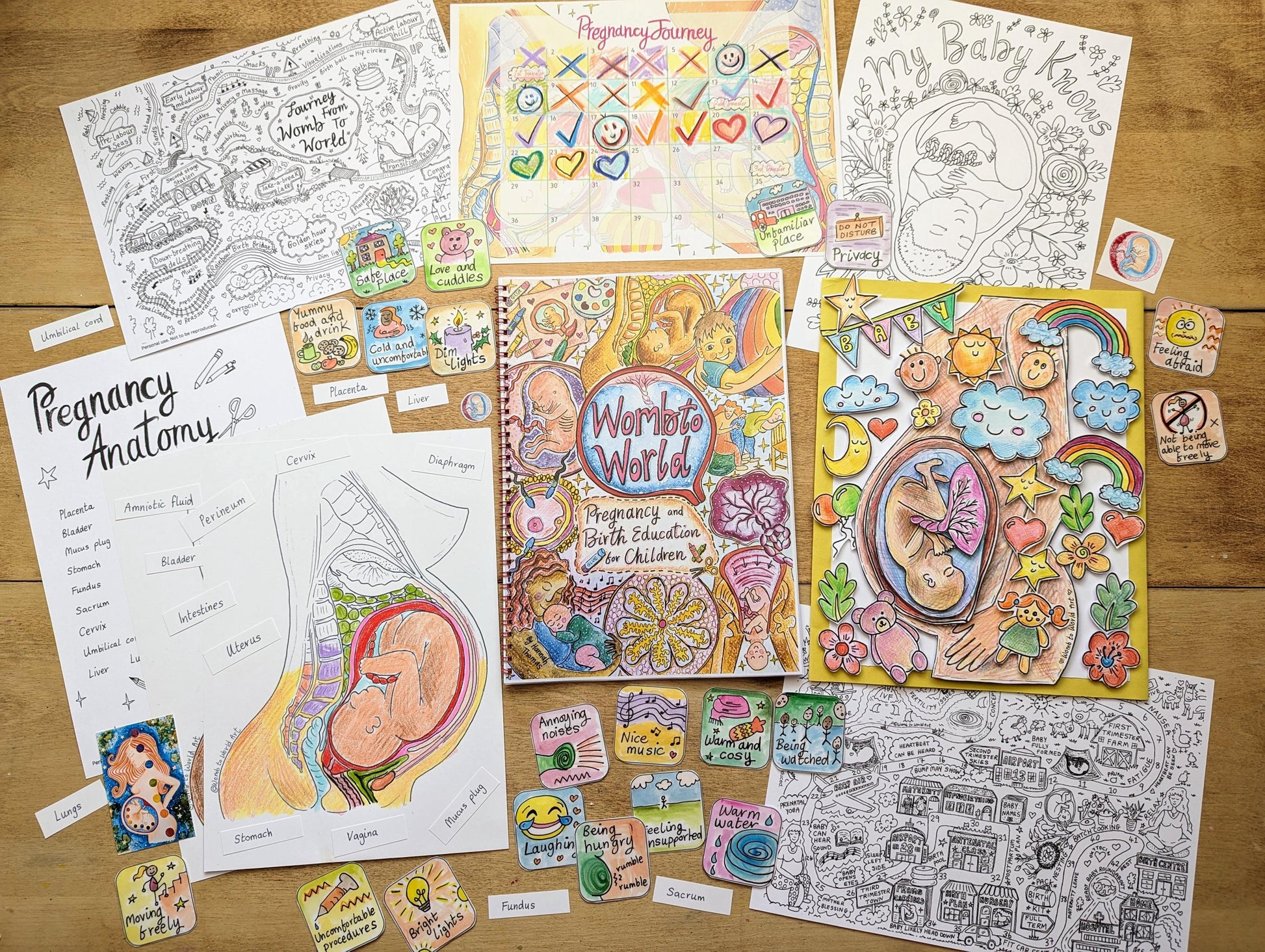 Children&#39;s pregnancy and birth education activity pack by Womb to World Art