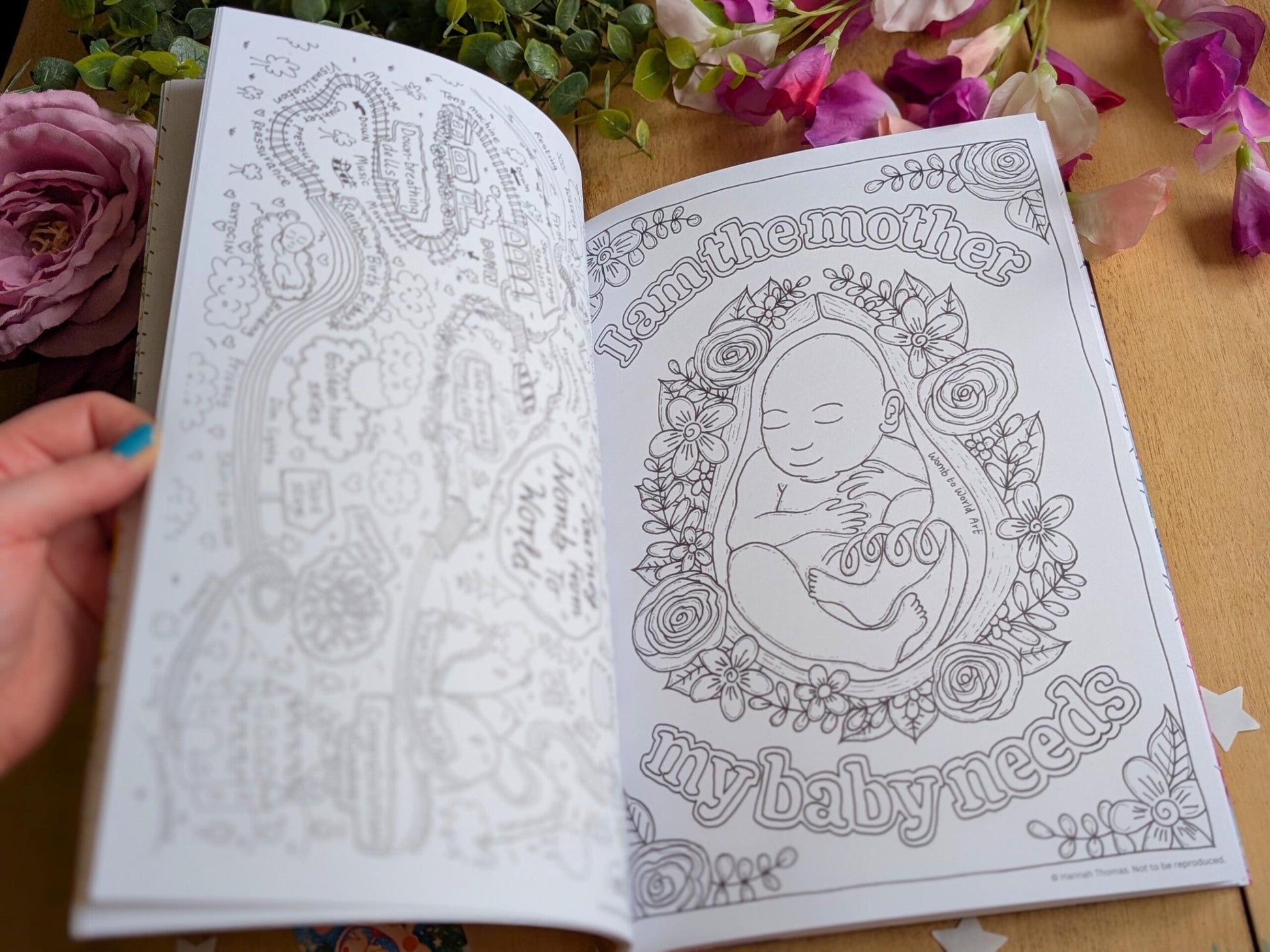 Pregnancy colouring book with birth affirmations and a visual birth plan