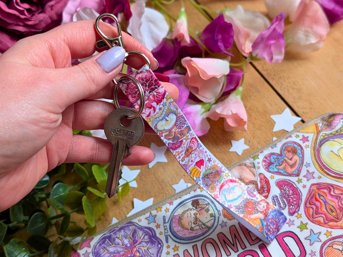 Pregnancy Art Key Fob Wrist Strap