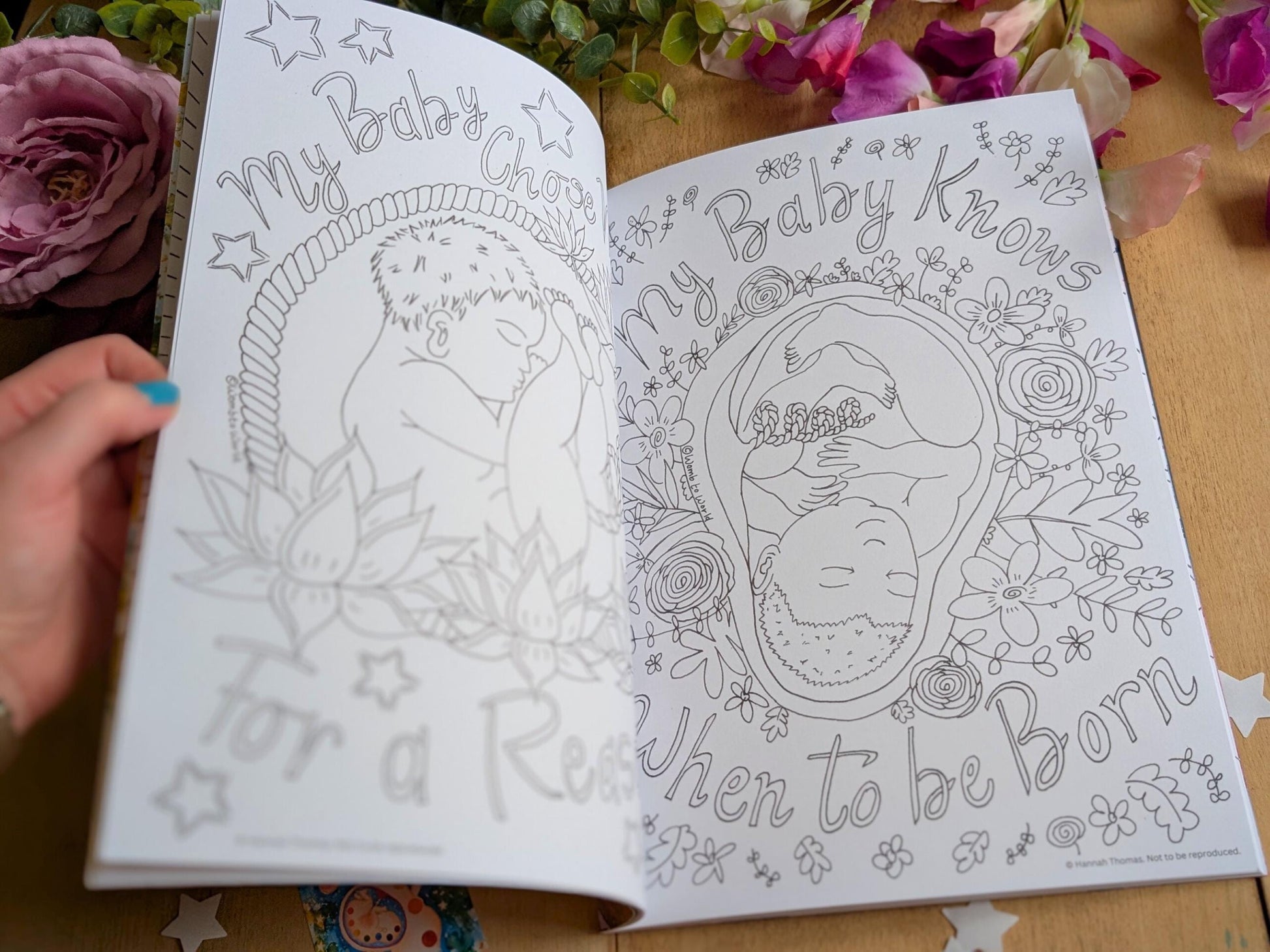 Pregnancy colouring book with birth affirmations and a visual birth plan