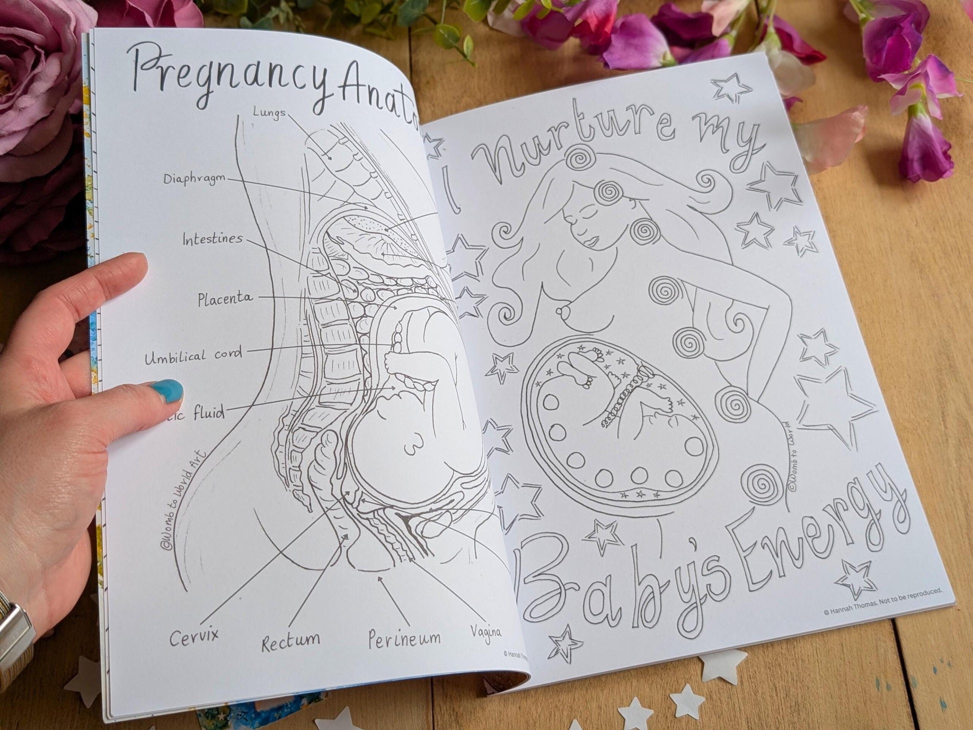 Pregnancy colouring book with birth affirmations and a visual birth plan