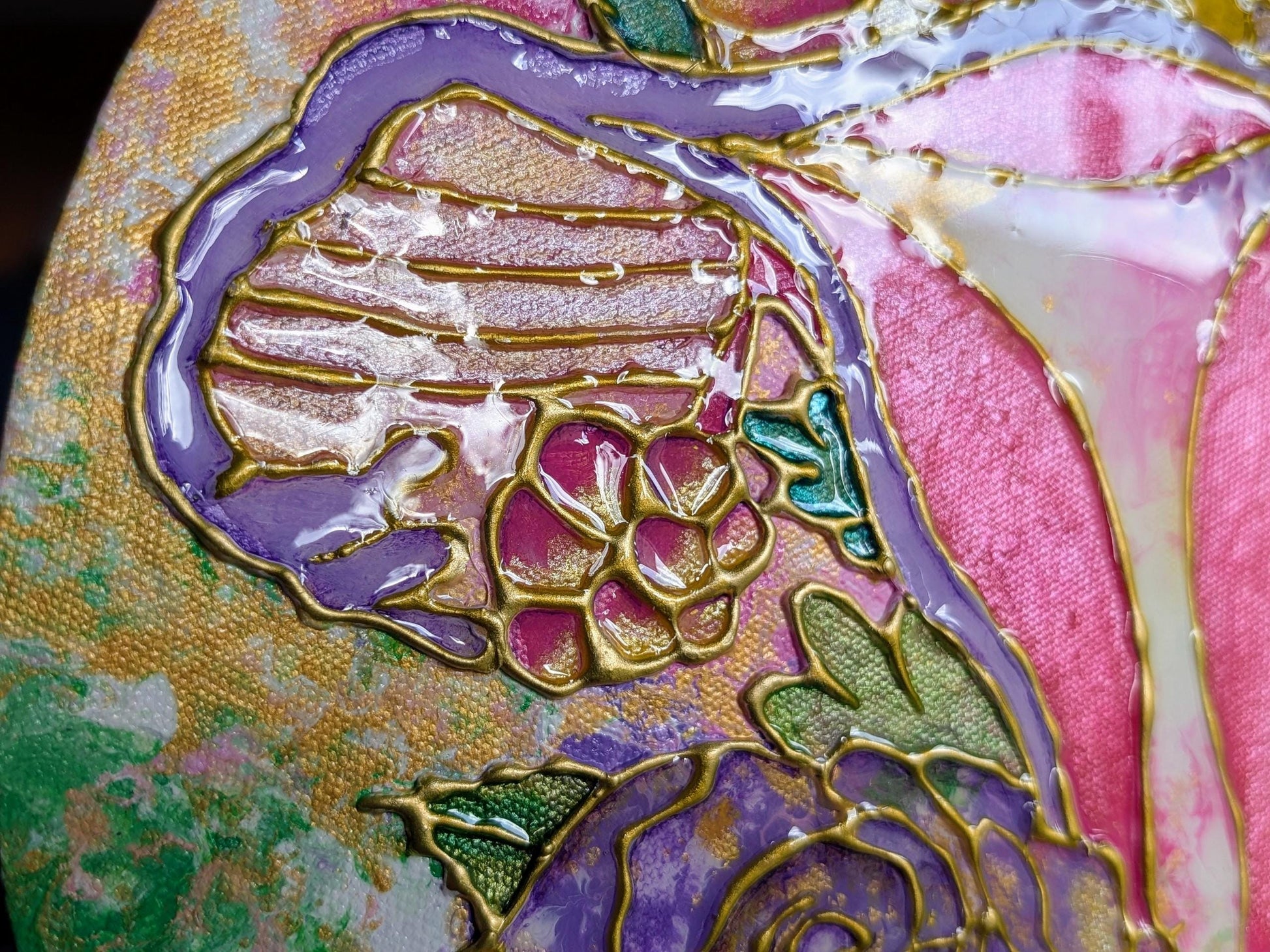 Womb Art Resin 3D Canvas Painting | Floral Uterus Anatomy Art | Hot Glue Acrylic | Divine Feminine