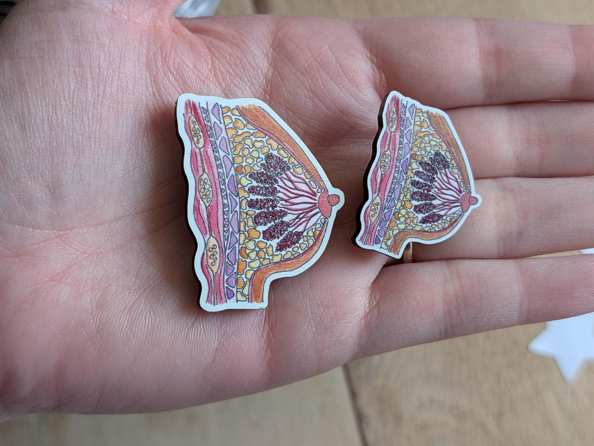 Lactation Consultant Badge | Printed Wooden Breast Pin | IBCLC Breastfeeding Peer Supporter Gift | Breastfeeding Counsellor Pin Badge