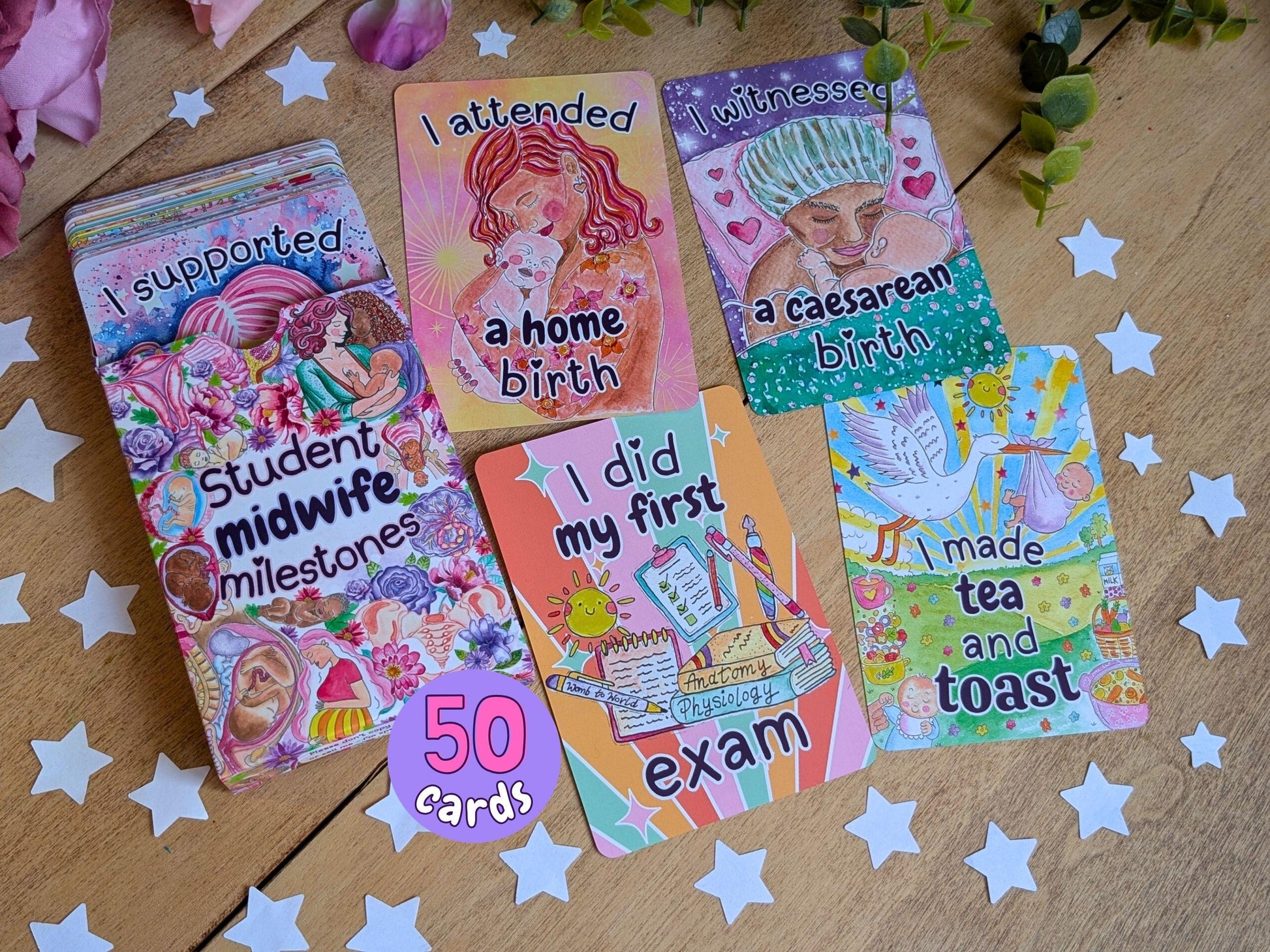 Student Midwife Milestone Cards 50-Card Deck
