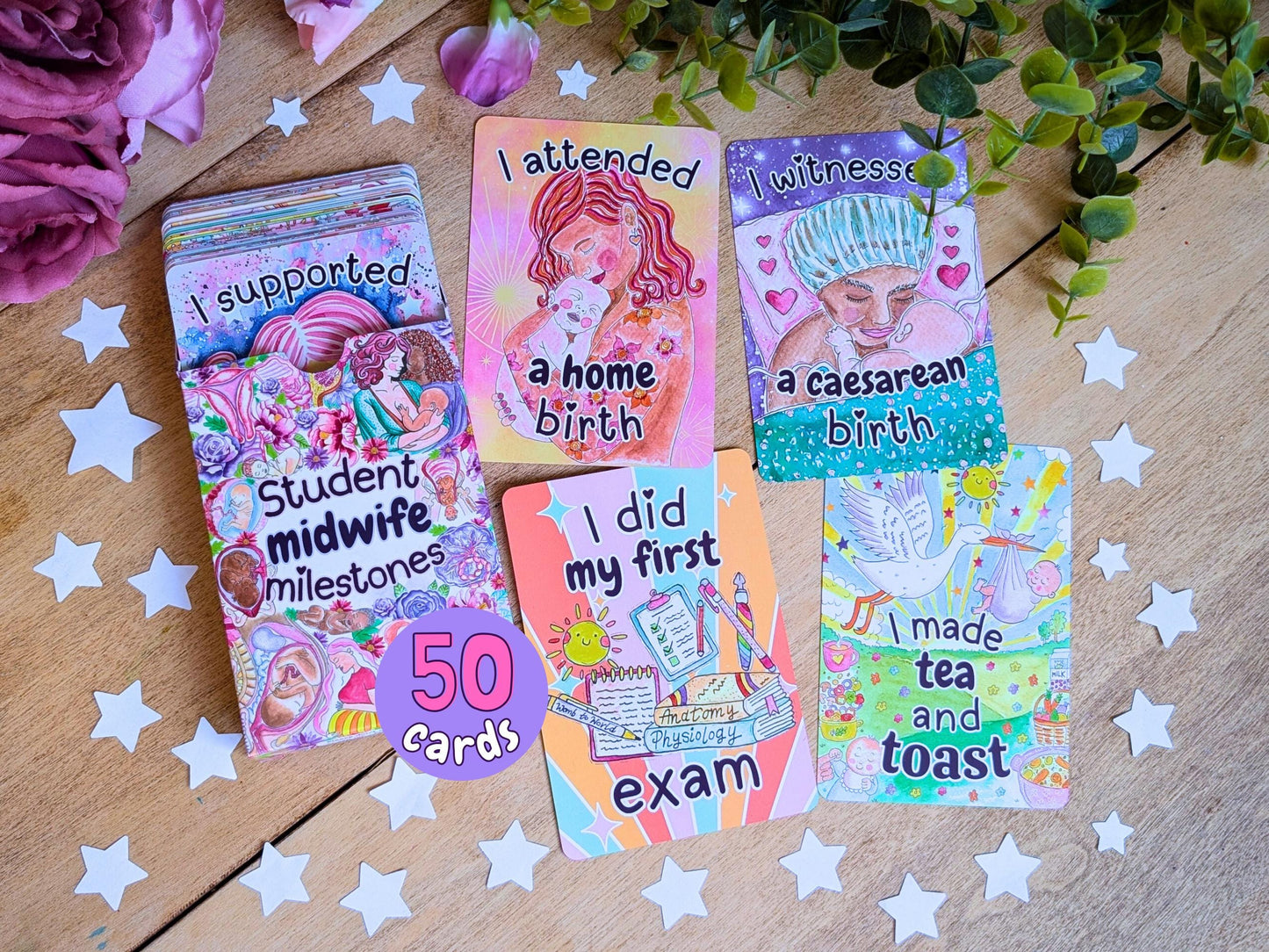 Student Midwife Milestone Cards 50-Card Deck