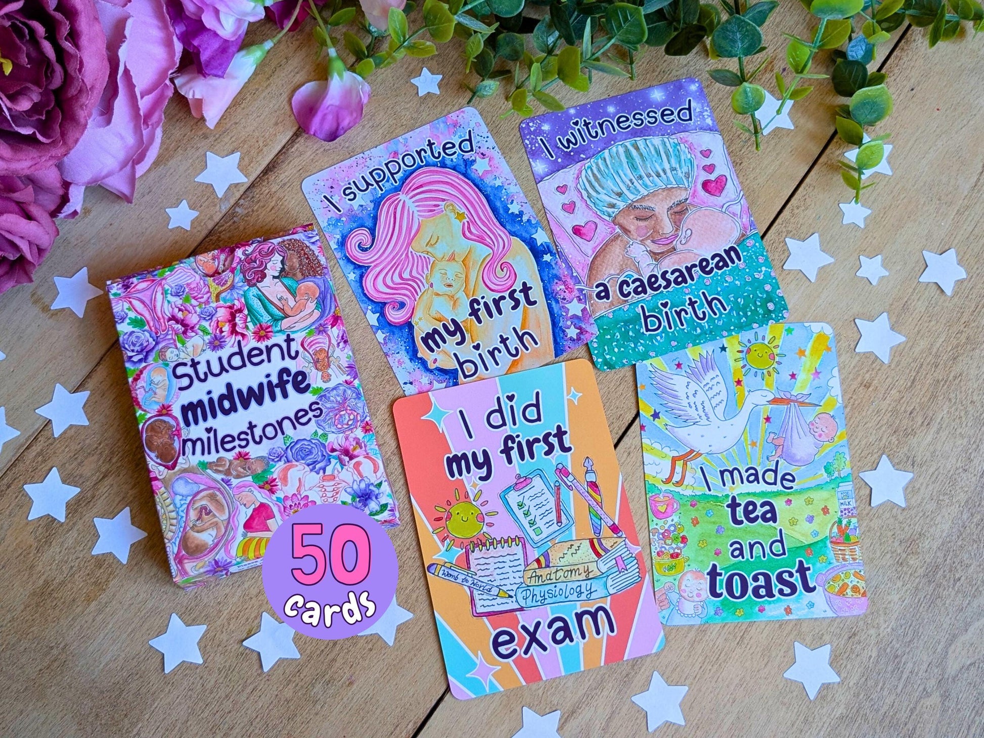 Student Midwife Milestone Cards 50-Card Deck