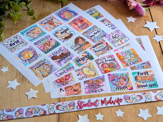 Student Midwife Milestones Stickers