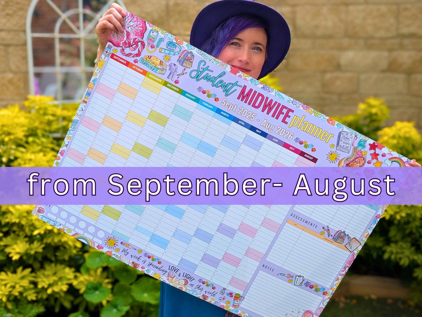 Student Midwife Wall Planner September 2025