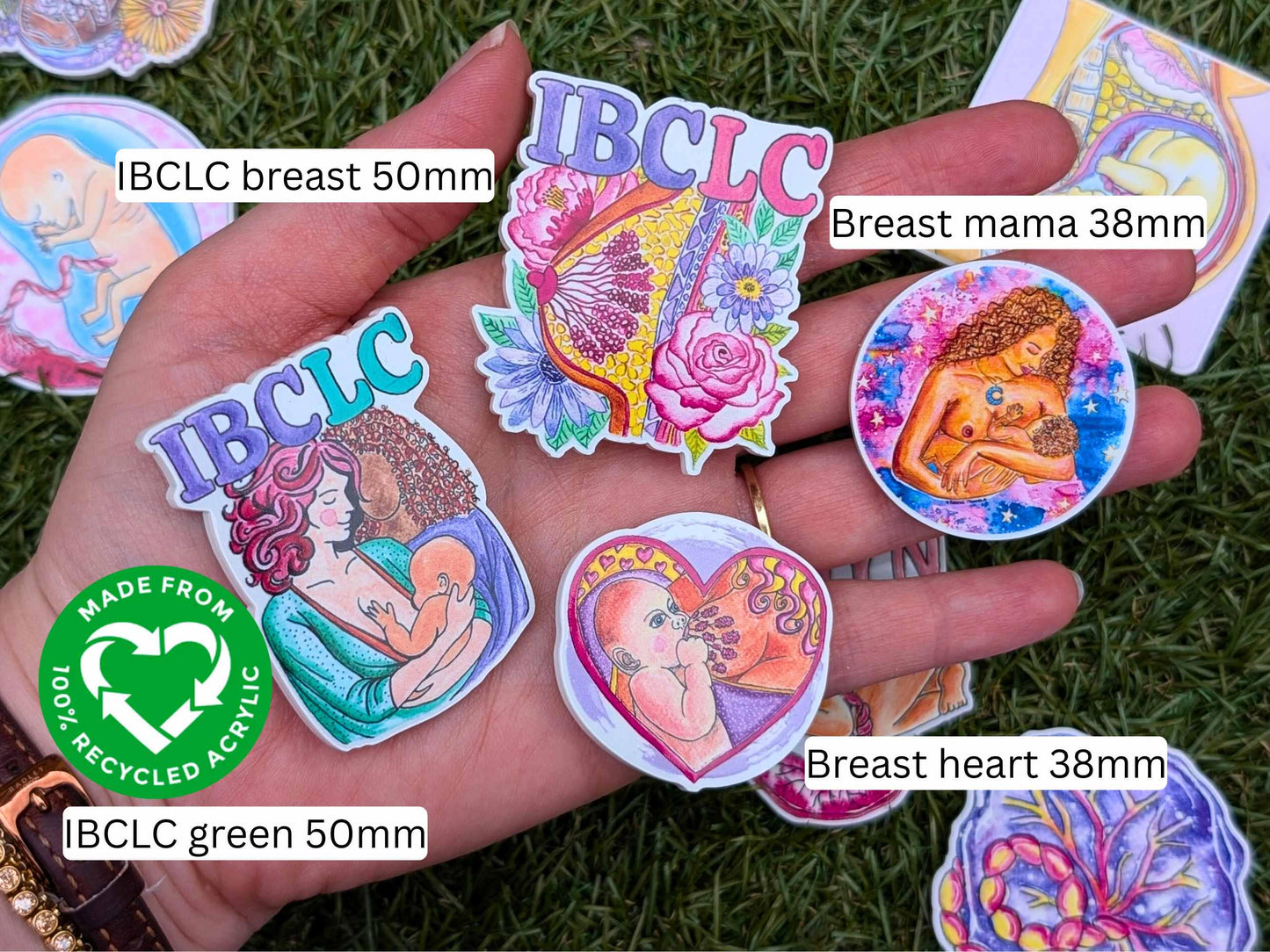 Recycled Acrylic Pregnancy Charm: Midwife, OBGYN, Breastfeeding Art