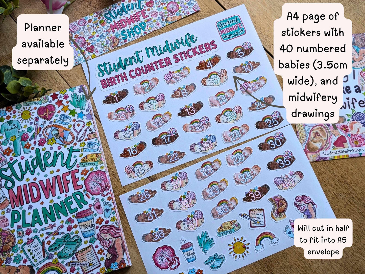 Birth Counter Planner Stickers