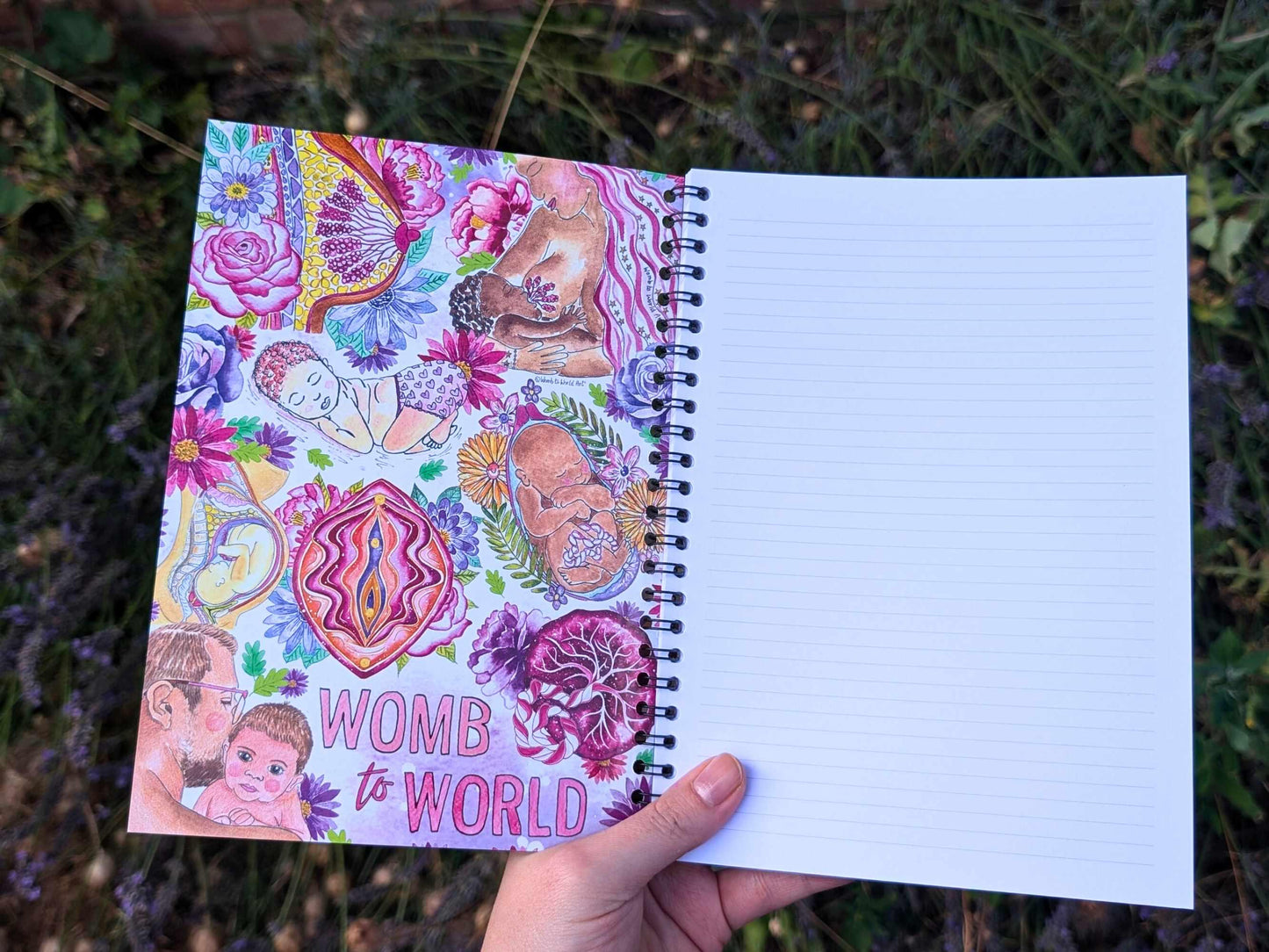 Doula Notebook: A5 Lined Notepad for Doulas with Watercolour Pregnancy Art