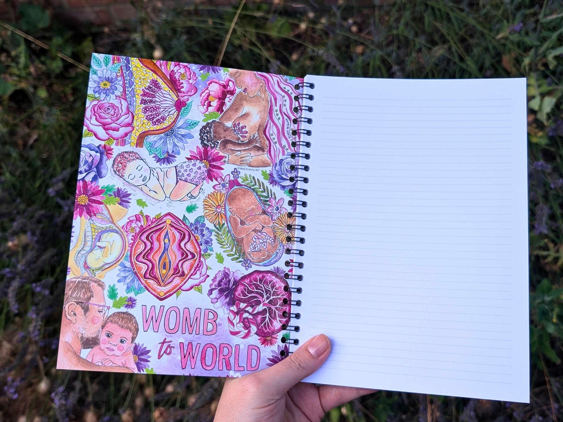 Doula Notebook: A5 Lined Notepad for Doulas with Watercolour Pregnancy Art