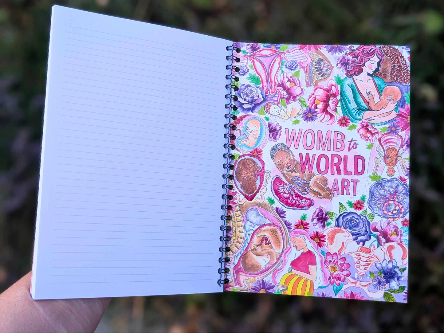 Doula Notebook: A5 Lined Notepad for Doulas with Watercolour Pregnancy Art