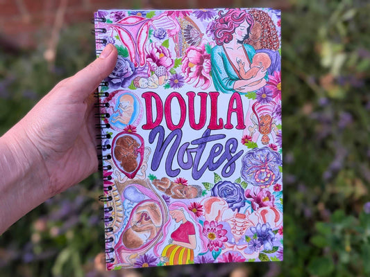 Doula Notebook: A5 Lined Notepad for Doulas with Watercolour Pregnancy Art