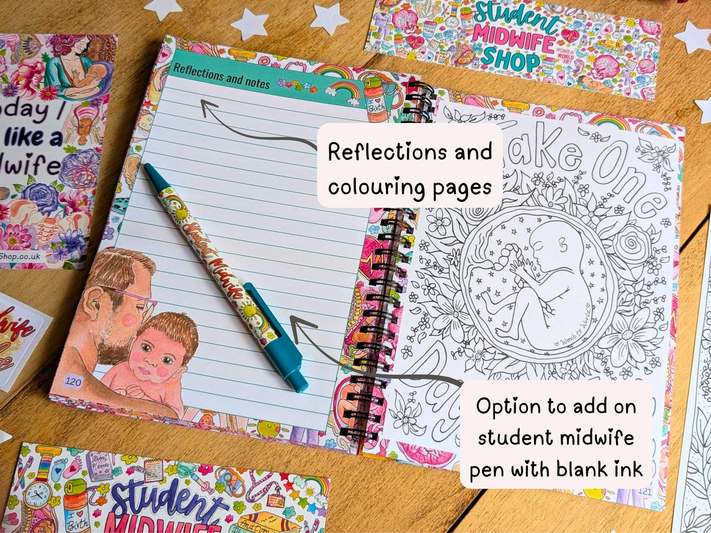 Student Midwife Planner Undated A5 Notebook and Diary