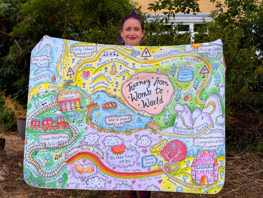Birth Art Blanket | Antenatal Class Tools | Doula Gift | Midwife | Hypnobirthing | Birthkeeper Gift | Womb to World Art