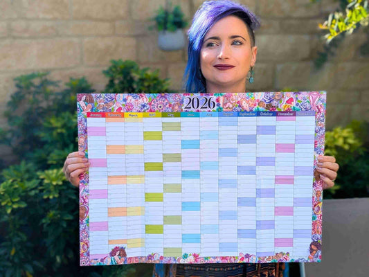 Womb to World 2026 Wall Planner: A2 Calendar for Doulas, Birthworkers, Midwives and Lactation Consultants with Original Motherhood Art