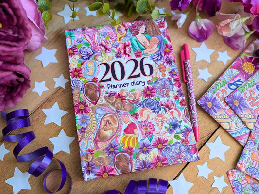 Womb to World 2026 Diary: Hardback Pregnancy Christmas Gift for Doula, Birthworker, New Mother, Midwife and Breastfeeding Supporters