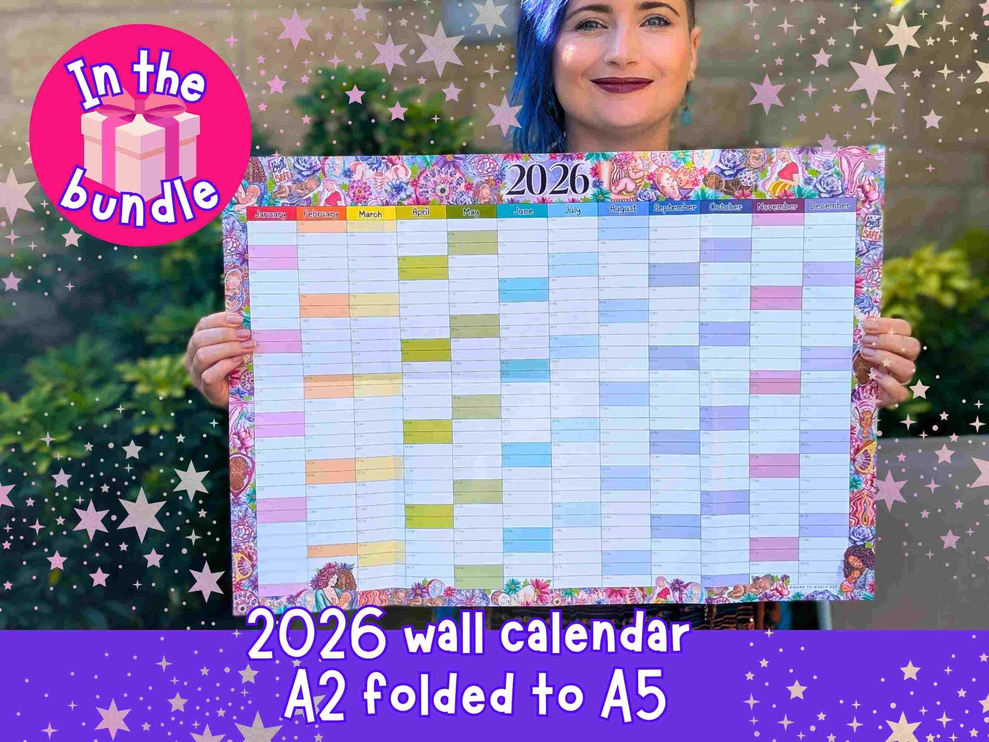 Doula Christmas Gift Bundle: 2026 Diary, Calendar, Lanyard, Tote Bag, Pen and Gift Wrap - Gifts for Birthworker, Midwife & Breastfeeding