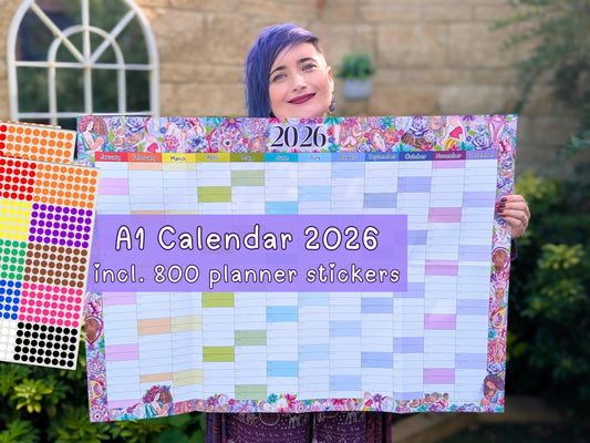 Womb to World 2026 Wall Planner: A1 Calendar for Doulas, Birthworkers, Midwives and Lactation Consultants with Original Motherhood Art
