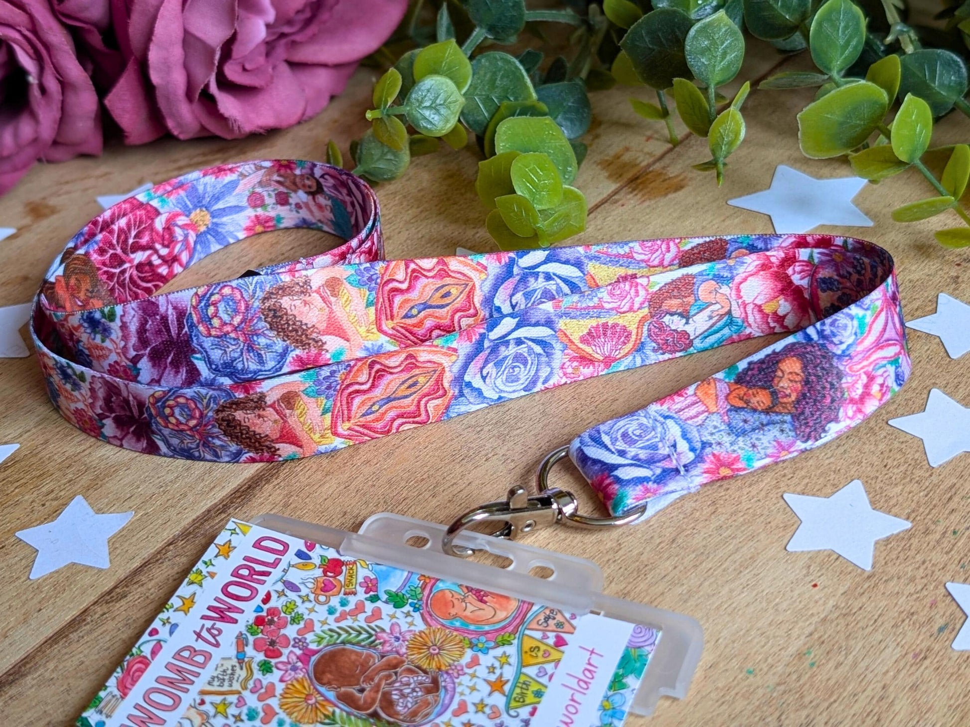 Women's Health Lanyard: Motherhood Art ID Holder for Birthworkers, Doulas, OBGYN, IBCLC and Breastfeeding Supporters