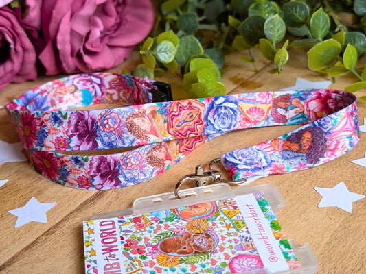Women's Health Lanyard: Motherhood Art ID Holder for Birthworkers, Doulas, OBGYN, IBCLC and Breastfeeding Supporters