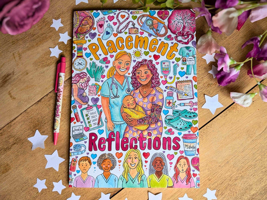 Student Midwife A4 Reflection Journal: 100 Guided Pages