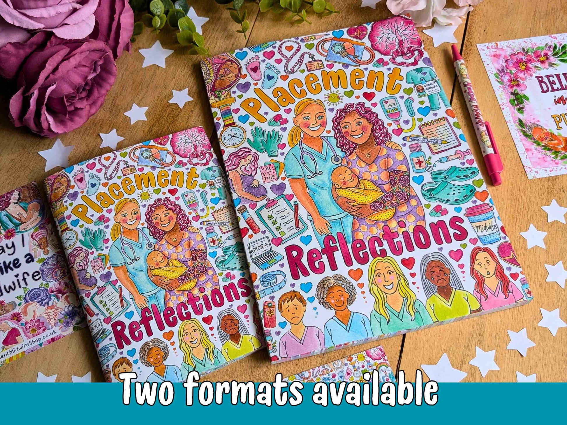 Student Midwife Placement Reflection A5 Journal: 50 Guided Pages for Placement Notebook by Womb to World Art