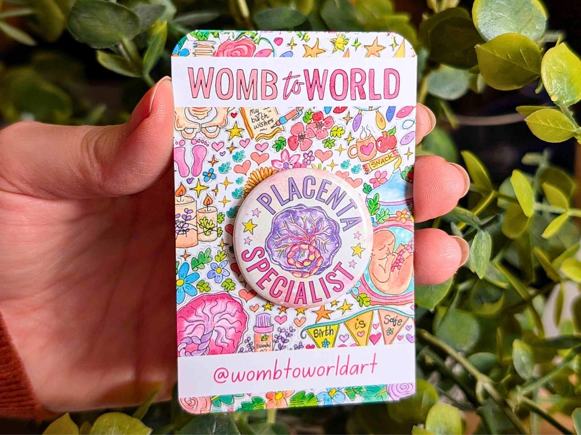 Placenta Encapsulation Specialist Badge | Metal Button Badge | Placenta Network | Placenta Specialist | Birthkeeper | Womb to World