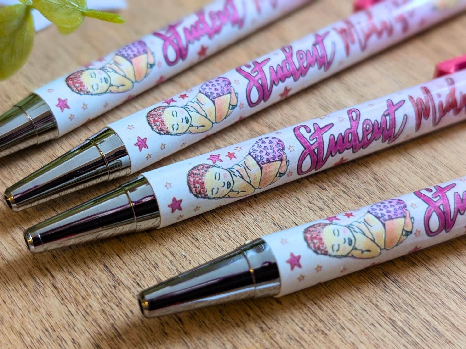 Student Midwife Pen Set: Chrome Pens, Stationery Gift for Student Midwives Essentials