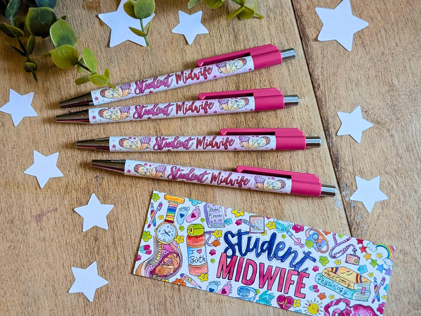 Student Midwife Pen Set: Chrome Pens, Stationery Gift for Student Midwives Essentials