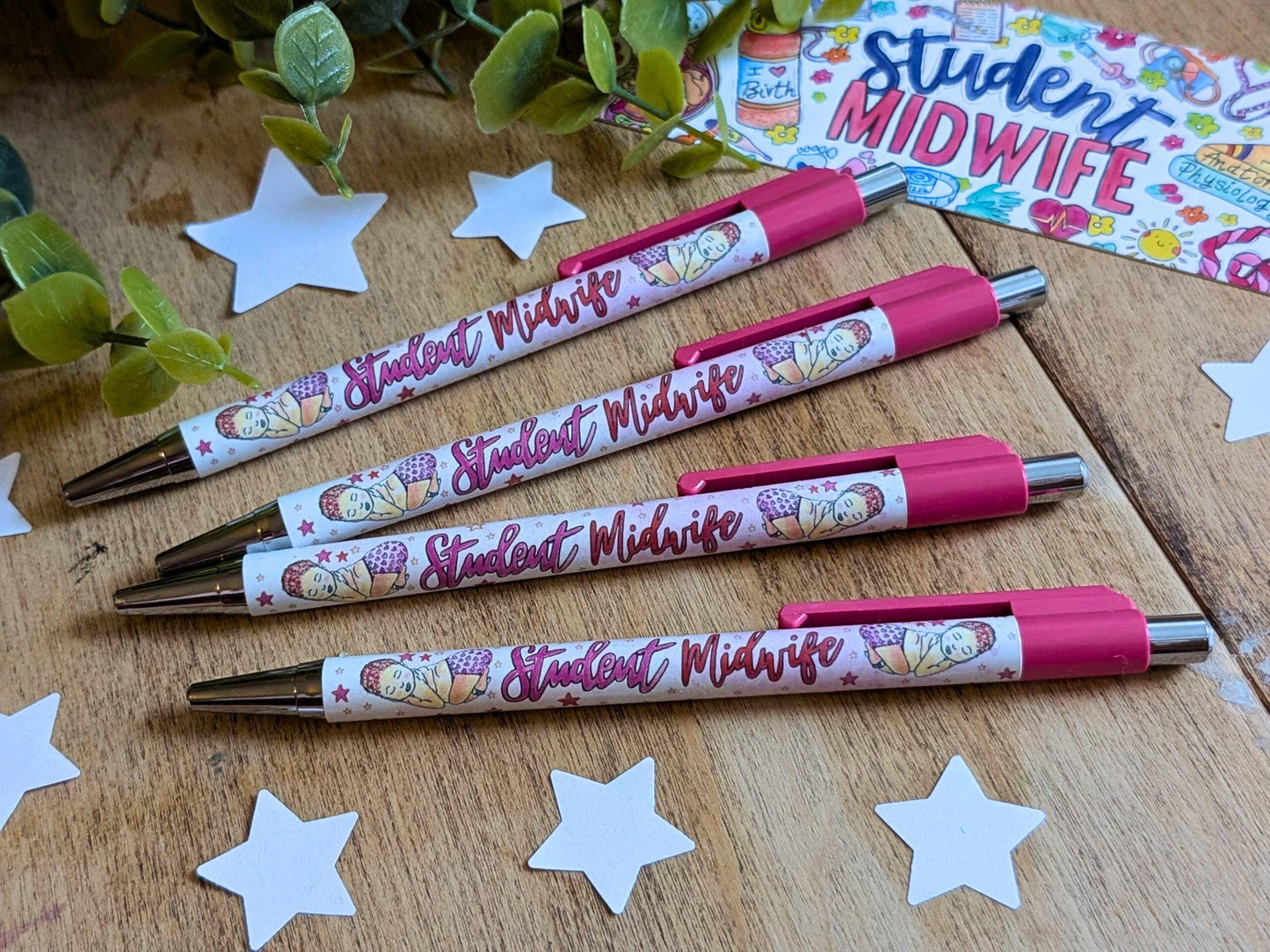 Student Midwife Pen Set: Chrome Pens, Stationery Gift for Student Midwives Essentials