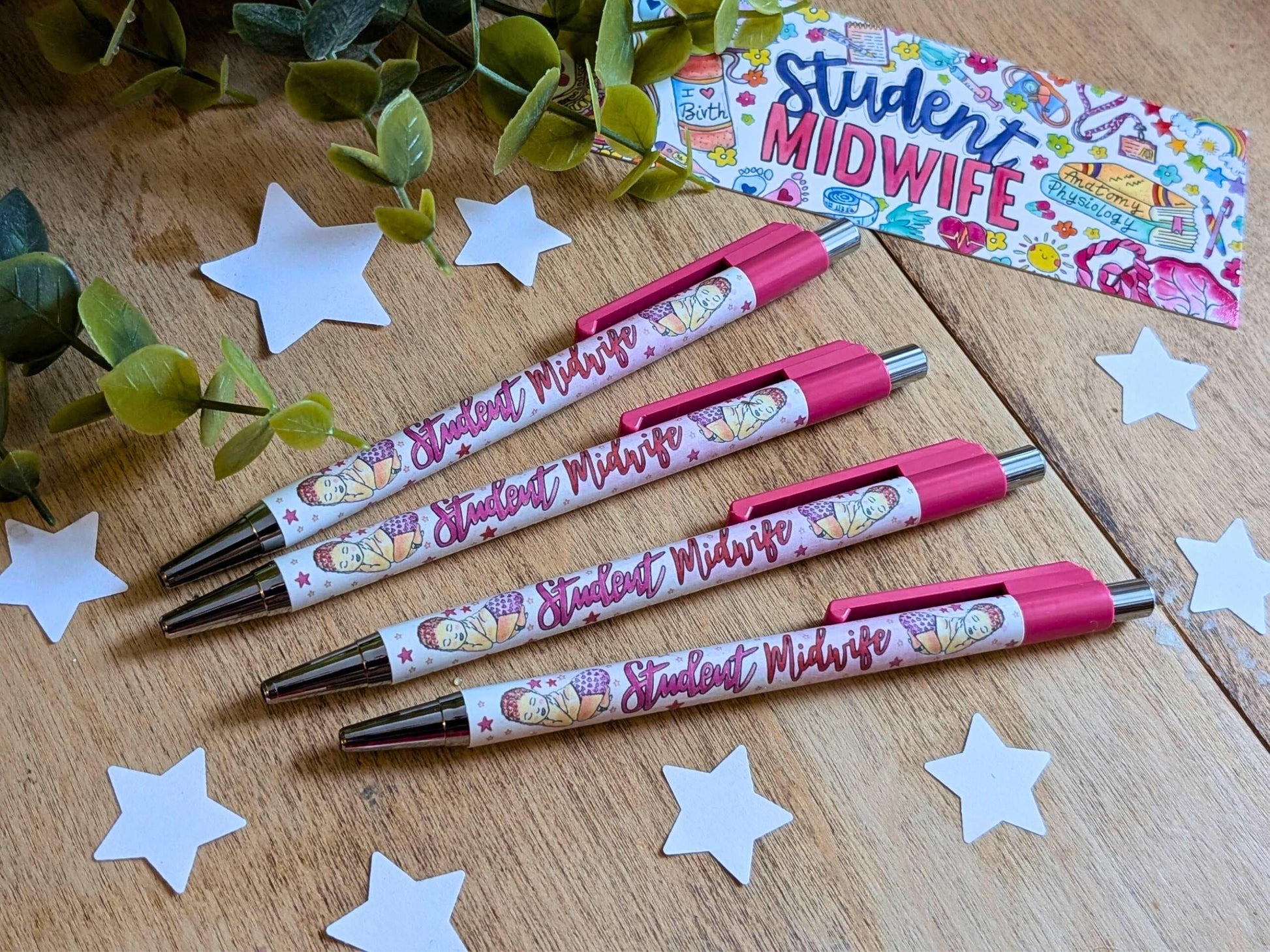 Student Midwife Pen Set: Chrome Pens, Stationery Gift for Student Midwives Essentials