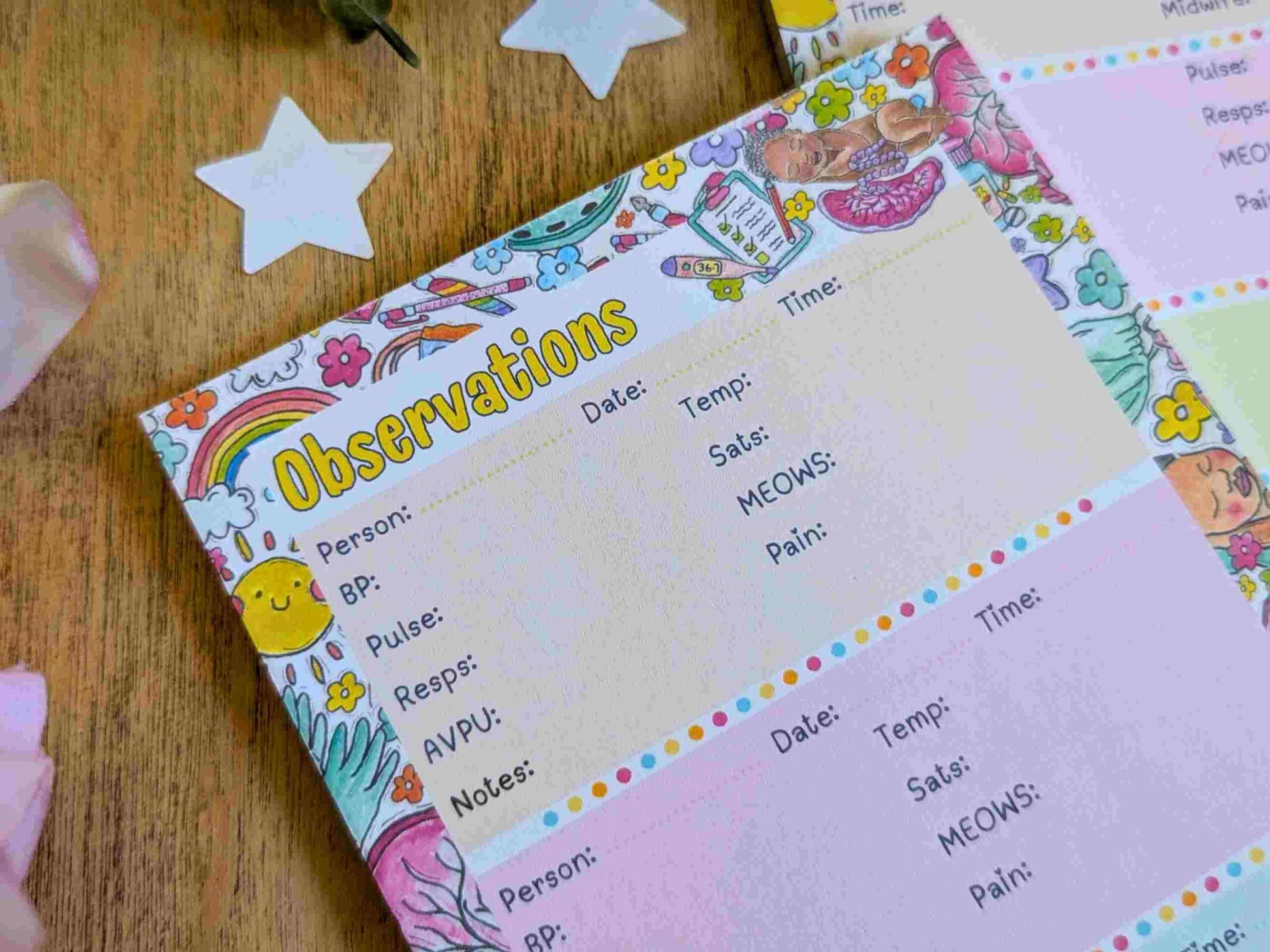 Student Midwife Observation Notepads: Set of 3 Tear-off Pads for Student Midwives Gift Idea