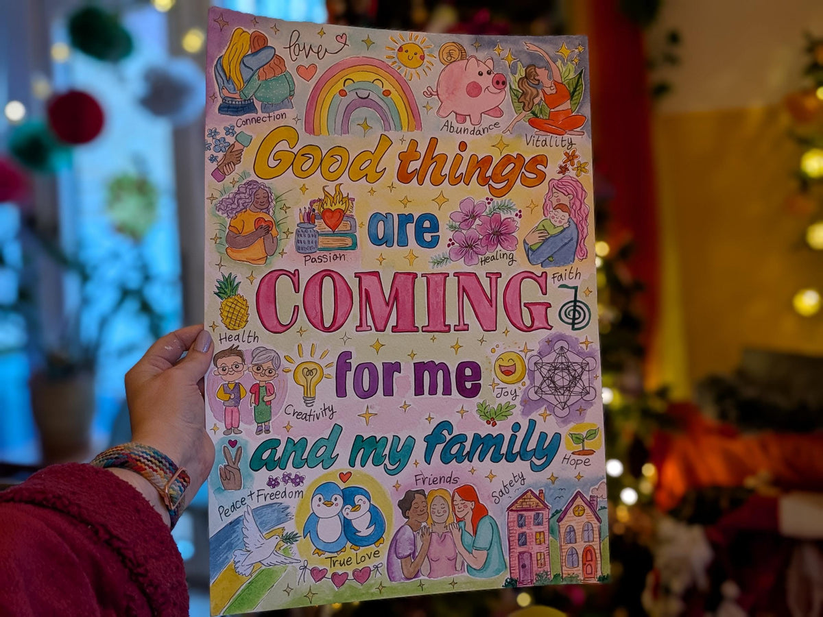 Mother's Affirmation Art Print: Family Manifestation Poster (PDF Download)