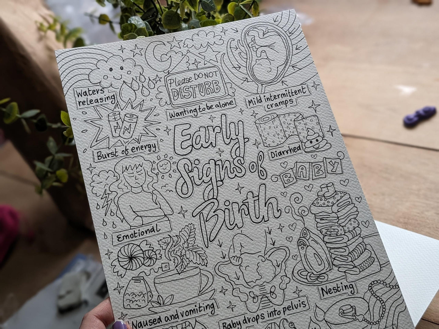 Early Signs of Labour PDF Poster Print: Doula Handouts for Antenatal Class and OBGYN (PDF Download)