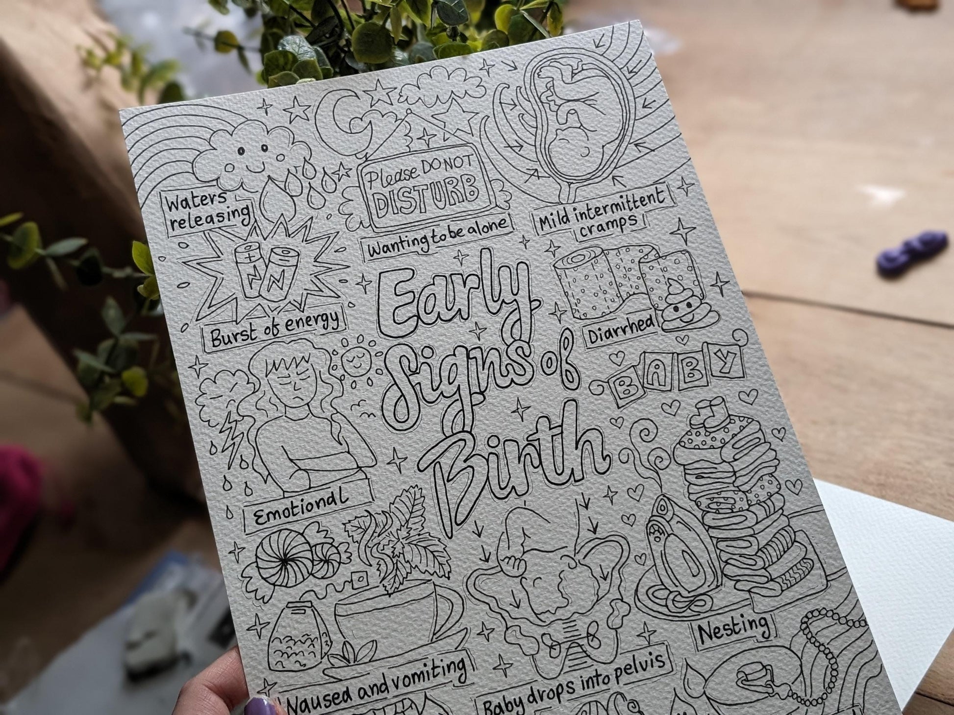 Early Signs of Labour PDF Poster Print: Doula Handouts for Antenatal Class and OBGYN (PDF Download)
