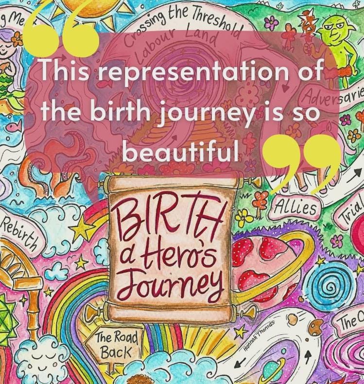 Birth Hero's Journey Map: Childbirth Education and Hypnobirthing Art, Birthing from Within (PDF Download)