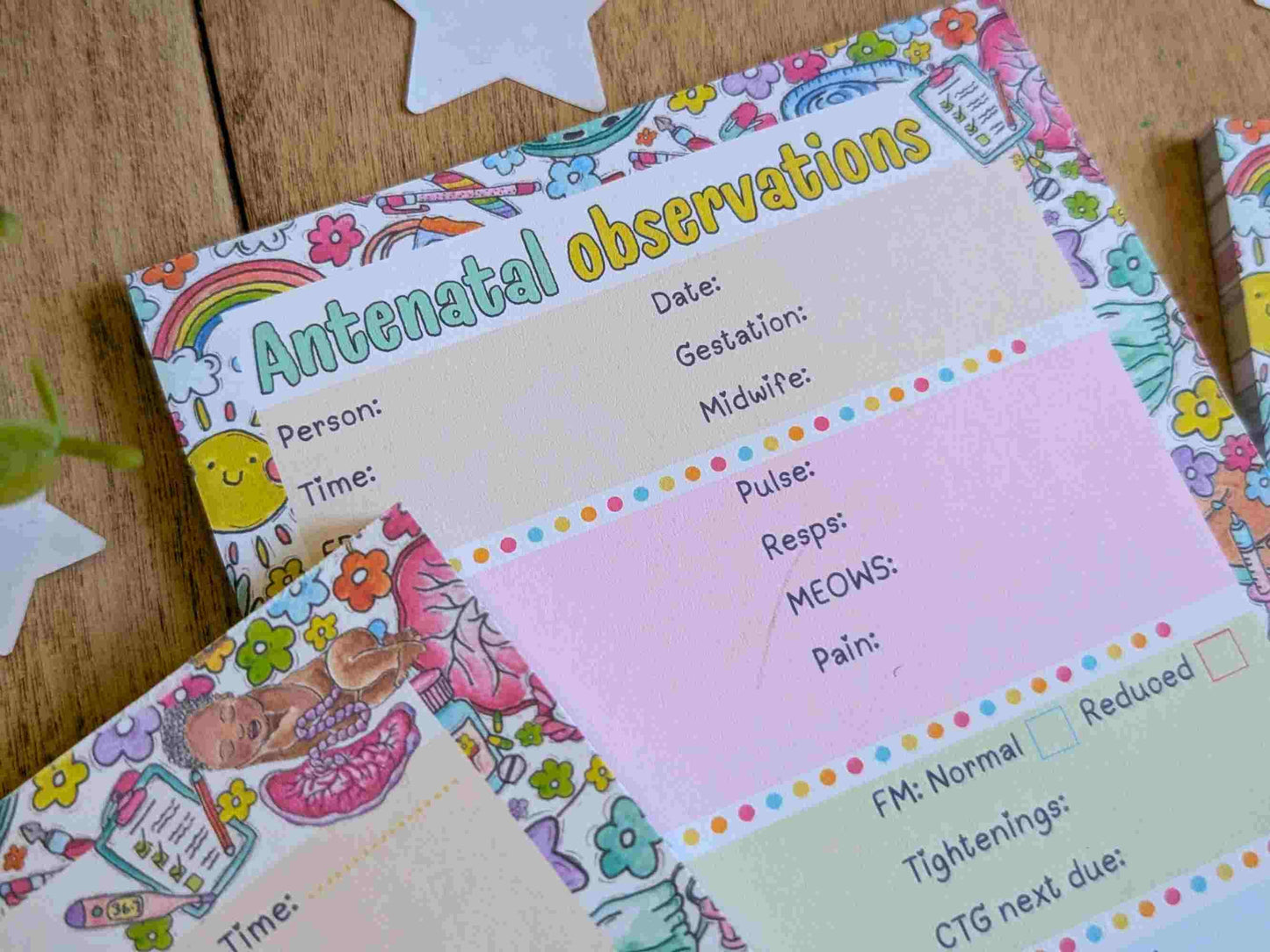 Student Midwife Observation Notepads: Set of 3 Tear-off Pads for Student Midwives Gift Idea