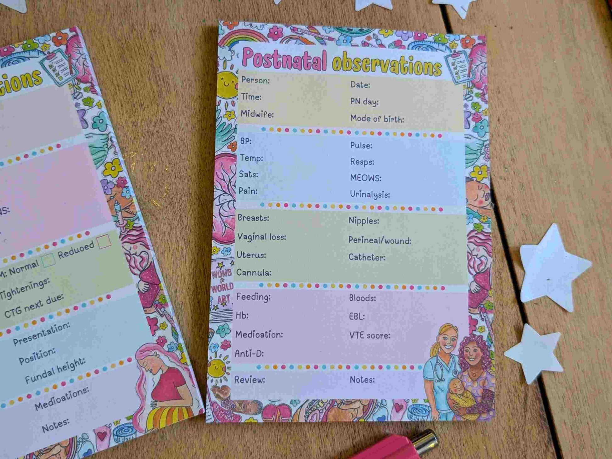 Student Midwife Observation Notepads: Set of 3 Tear-off Pads for Student Midwives Gift Idea